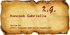 Koncsek Gabriella névjegykártya